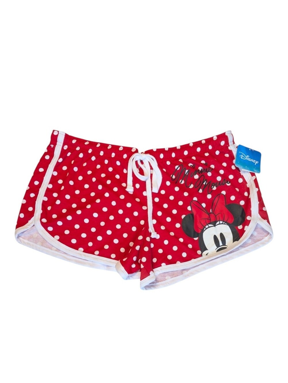 Disney Minnie Mouse Shorts Red Polka Dot Lounge Juniors XL 15 17 NWT